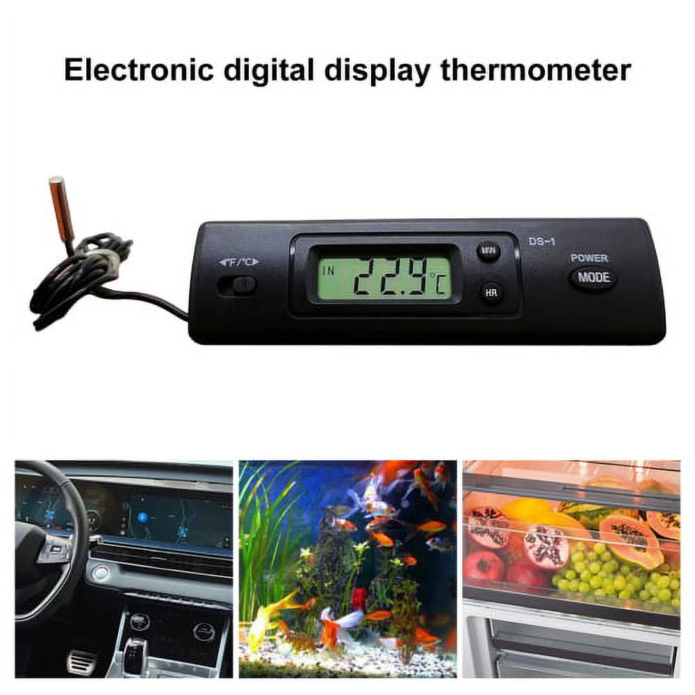 Tuelaly Reads Inside/Out Temperature LCD Display Car Thermometer High
