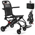 thumbnail image 1 of Tuelaly Ultra-Thin Aluminum Alloy Transport Wheelchair, Lightweight Foldable Wheelchair, 286lbs Capacity Portable Travel Wheelchair with Flip-Up Armrest & Safety Belt, 1 of 7
