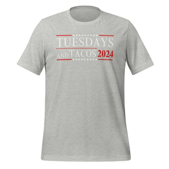 Tuesdays & Tacos Shirt, Unisex, Tuesdays & Tacos 2024, Funny Foodie Shirt, Taco Lover Shirt, Foodie Humor Shirt, Trendy Mexican Fiesta (Athletic Heather, 3XL)