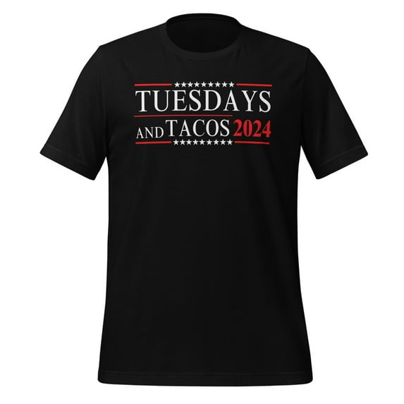 Tuesdays & Tacos Shirt, Unisex, Tuesdays & Tacos 2024, Funny Foodie Shirt, Taco Lover Shirt, Foodie Humor Shirt, Trendy Mexican Fiesta (Black, S)