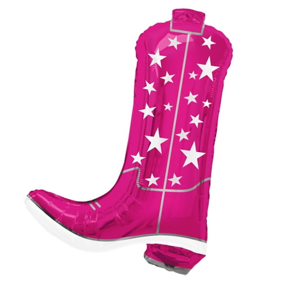 Tuf-Tex 26 Inch Cowgirly Boot Foil Mylar Balloon, Western Theme