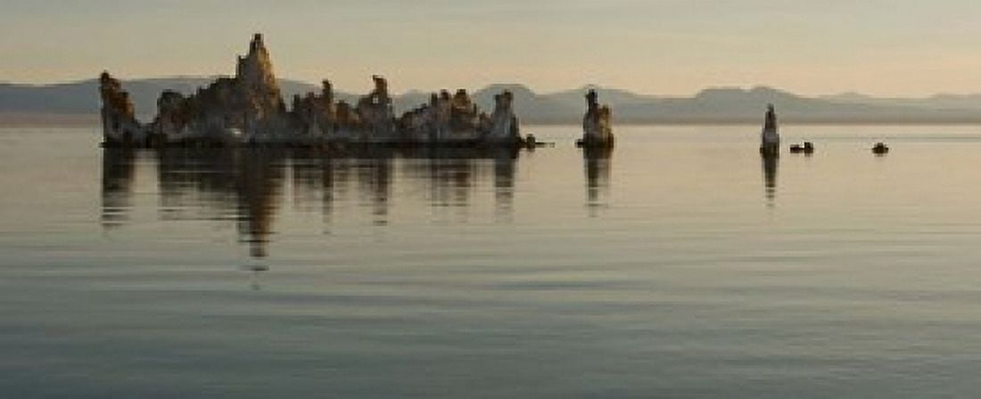 Tufa formations at Mono Lake California USA Canvas Art - Panoramic Images (15 x 6)