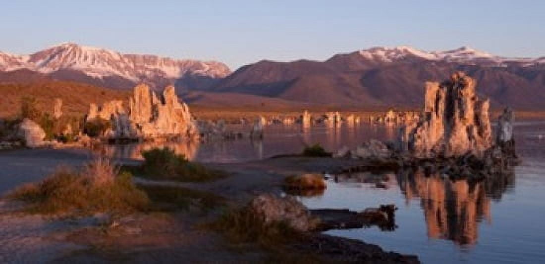 Tufa formations at Mono Lake Mono County California USA Canvas Art - Panoramic Images (24 x 12)