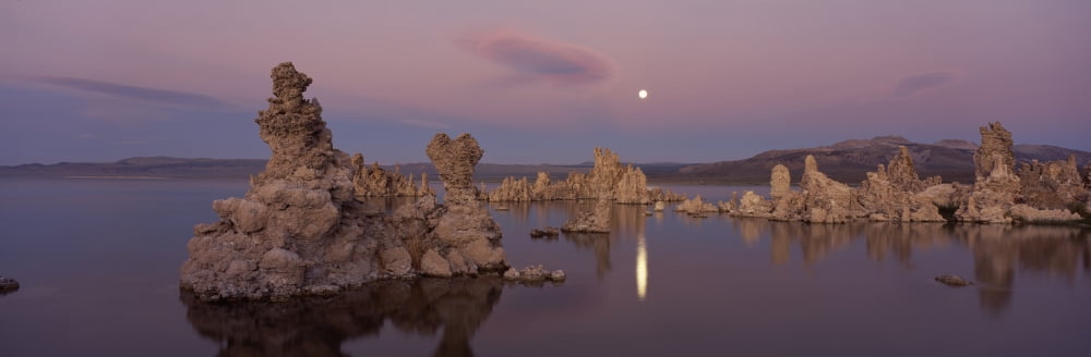Tufa formations in a lake Mono Lake California USA Canvas Art - Panoramic Images (12 x 36)