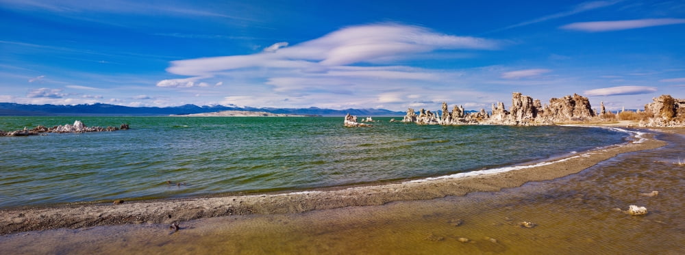 Tufa formations in a lake Mono Lake Mono County California USA Canvas Art - Panoramic Images (36 x 12)