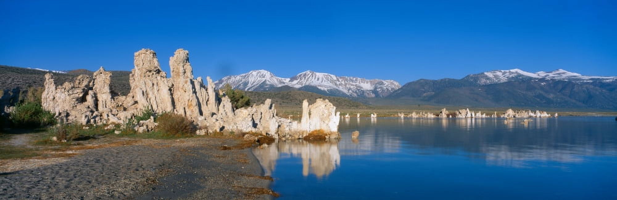 Tufa rock formations emerging from Mono Lake California Canvas Art - Panoramic Images (27 x 9)