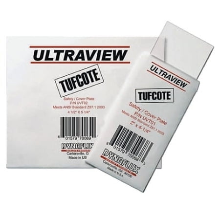 Tufcote Dual Purpose Safety/Cover Lens, 2 In X 4-1/4 In, Polycarbonate, Clear | Bundle of 5 Each
