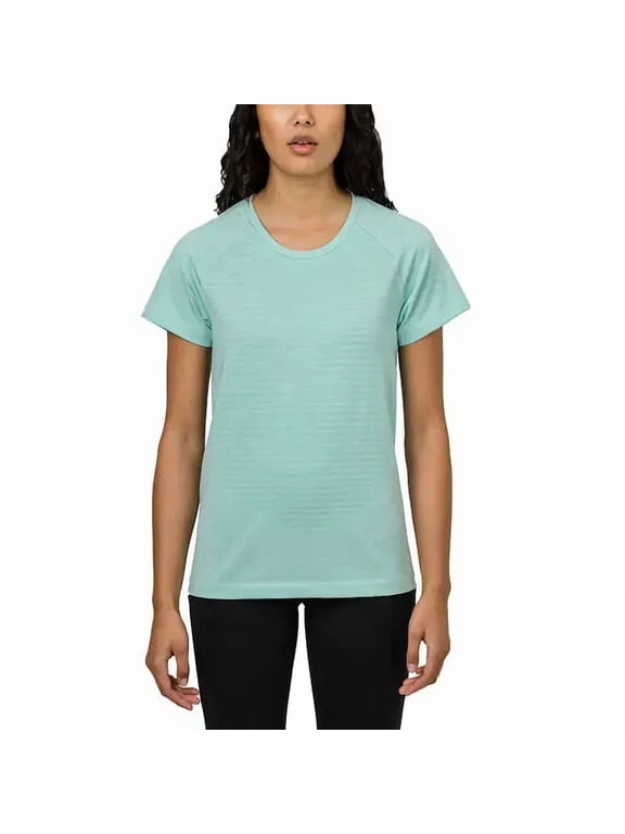 Tuff Athletic Ladies Short Sleeve Top Light Green Melange M