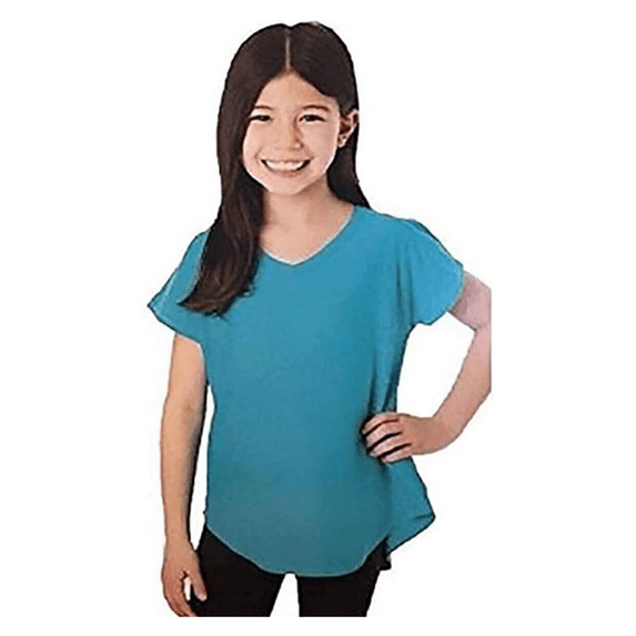 Tuff Athletics Girl's Short Sleeve Active Tee S/7-8/Bonne Blue