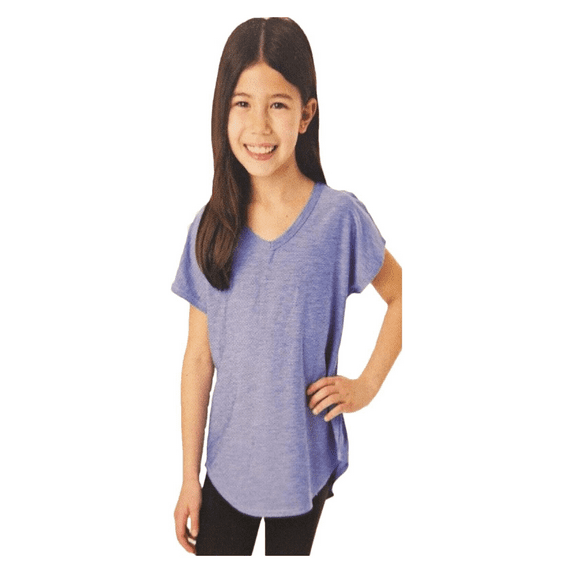 Tuff Athletics Girl's Short Sleeve Active Tee S/7-8/Lavender