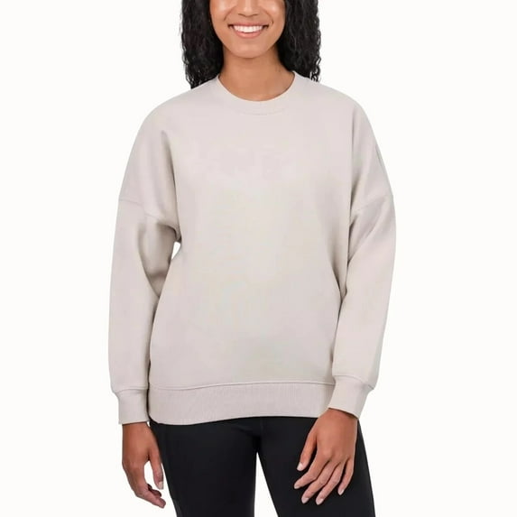 Tuff Athletics Women Matte Pearl Fleece Medium Crew Neck Pullover Sweatshirt