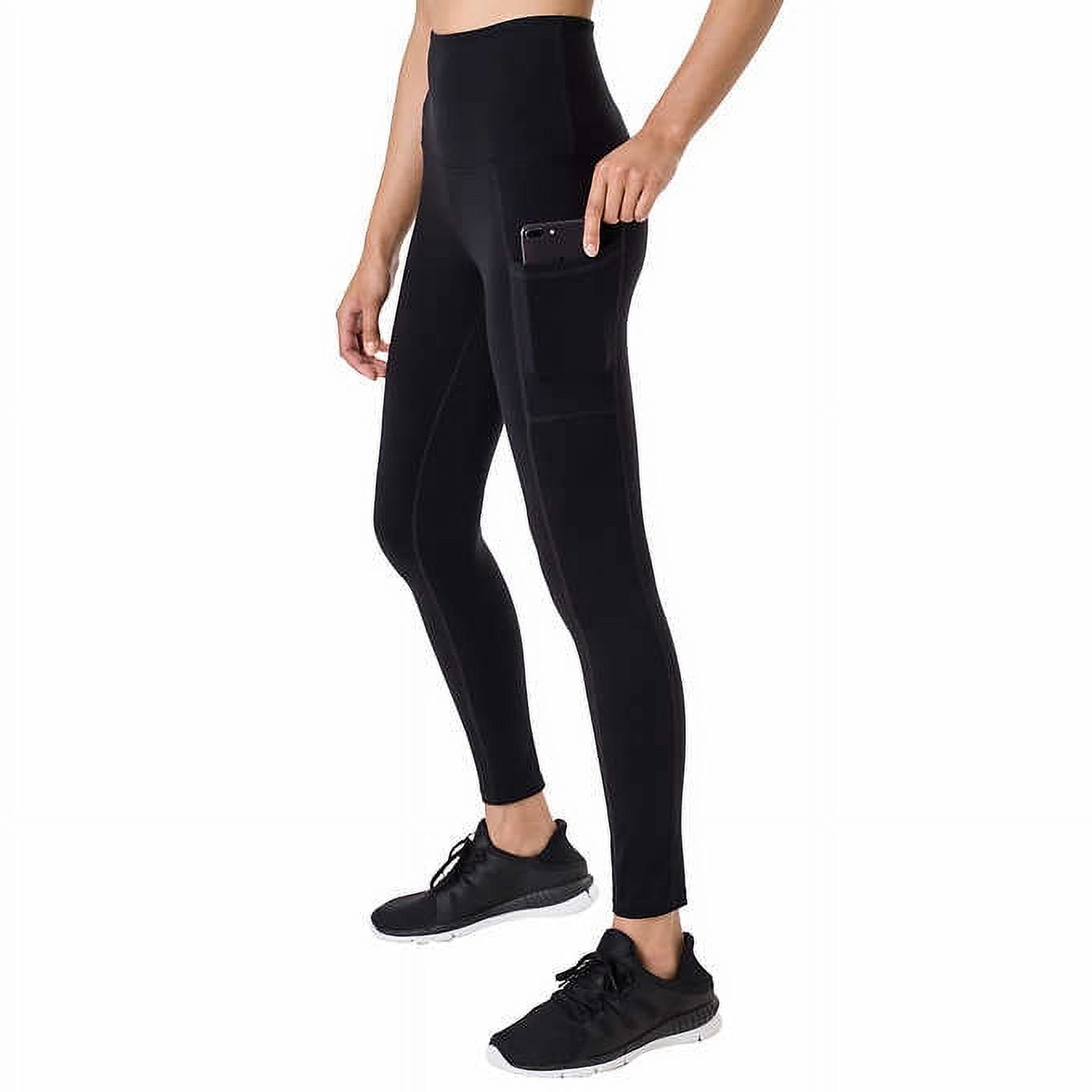 Tuff Athletics Women's Ultra Soft High Waist Yoga Pant Legging (Black Side  Pocket, X-Large)