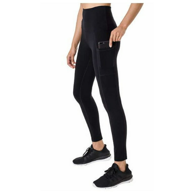 Tuff Athletics Women's Ultra Soft High Waist Yoga Pant Legging (Black Side  Pocket, X-Large) 