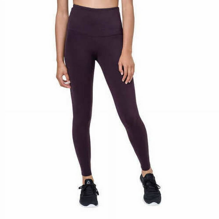 Tuff Athletics Women's Ultra Soft Higher Waist Yoga Leggings, Dark Purple,  S 