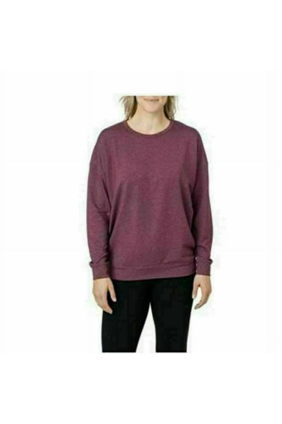 Womens Tencel Crewneck, Berry Melange, Small