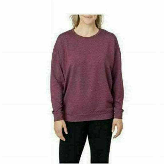 Tuff Athletics Womens Tencel Crewneck, Berry Melange, Small