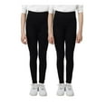 thumbnail image 1 of Tuff Athletics Youth Girl's 2-Pack Fleece Lined Leggings (Black/Black/Large), 1 of 3
