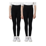 Tuff Athletics Youth Girls Fleece Lined Leggings 2-pack Black XS