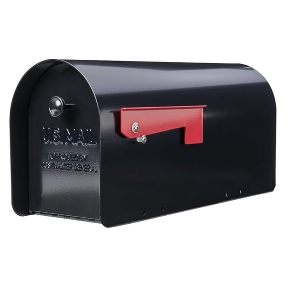 Tuff Body Large Capacity Galvanized Steel Black, Post-Mount Mailbox, TB1B0000