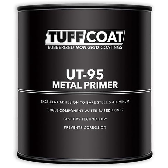 Tuff Coat UT-95 Metal Primer 1 Quart White Matte, Water-Based Fast Dry Corrosion Inhibiting Primer for Bare Steel & Aluminum, Interior Exterior Metal Surface Primer