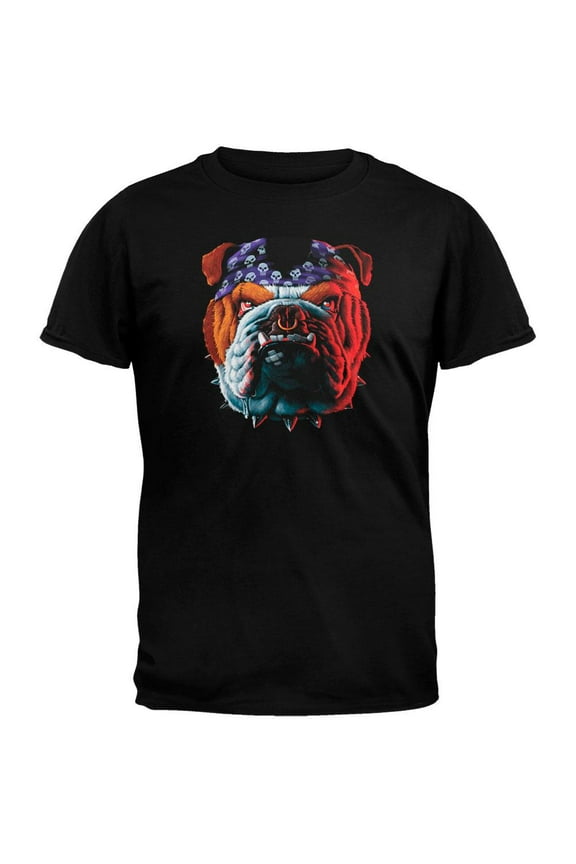Tuff Dog Face Black Adult T-Shirt