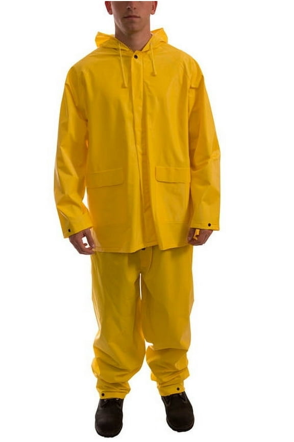 Tuff-Enuff Plus S62217-MD Double Layered PVC Rainsuit, Medium, Yellow