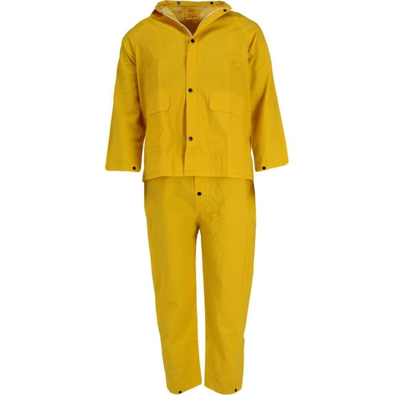 Tuff Grip  3 Piece Overall Pants and Jacket Rain Suit with Hood (Men)