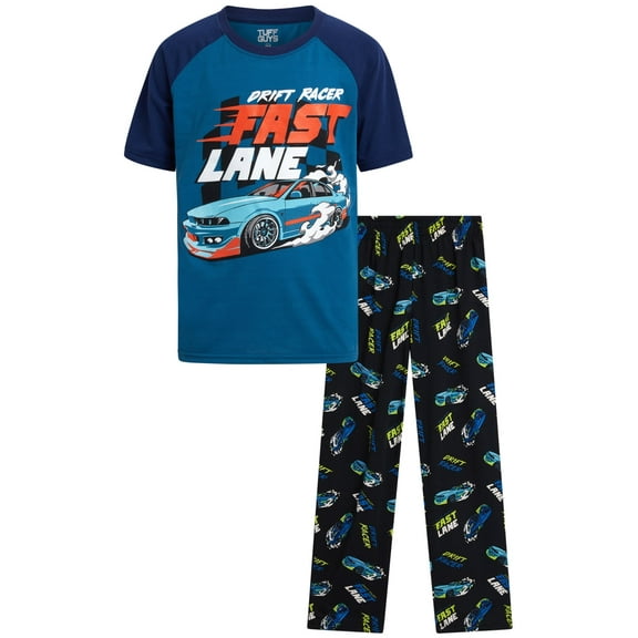 Tuff Guys Boys Pajama Set - 2 Piece Short Sleeve Sleep Shirt and Pajama Pants Sleepwear for Boys (8-16)
