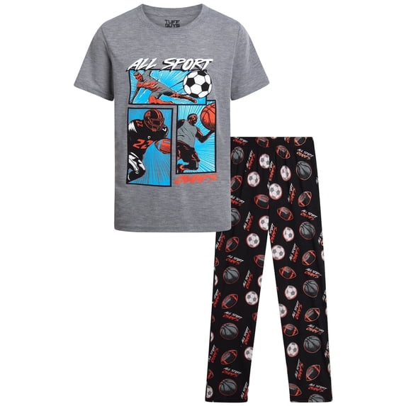 TUFF GUYS Boys Pajama Set Short Sleeve Sleep Shirt and Pajama Pants Sleepwear 2 Piece