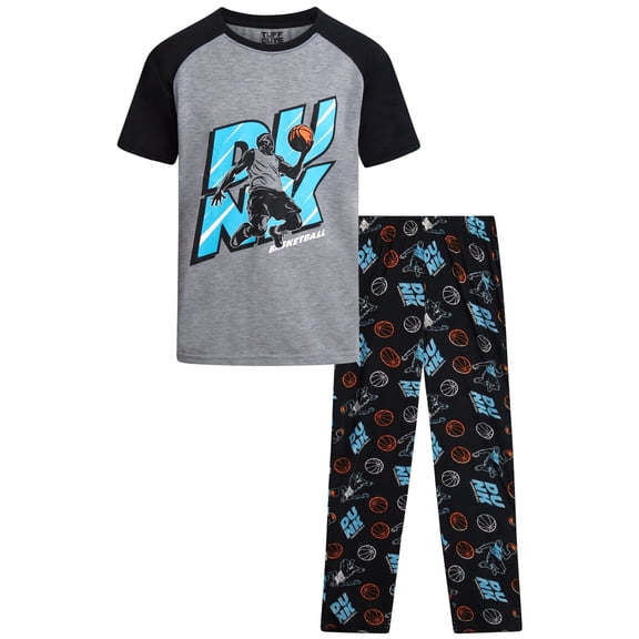 TUFF GUYS Boys Pajama Set - 2 Piece Short Sleeve Sleep Shirt and Pajama Pants Sleepwear for Boys (8-16)
