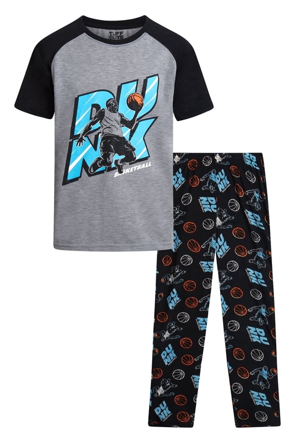 Boys Pajama Set - 2 Piece Short Sleeve Sleep Shirt and Pajama Pants Sleepwear for Boys (8-16)