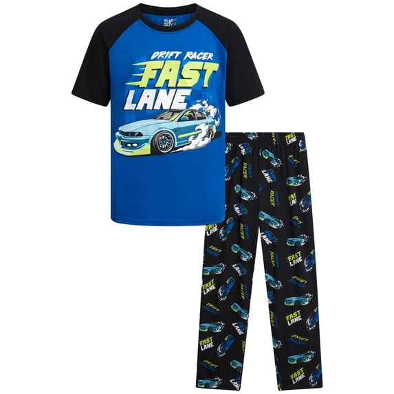 TUFF GUYS Boys Pajama Set Short Sleeve Sleep Shirt and Pajama Pants Sleepwear 2 Piece