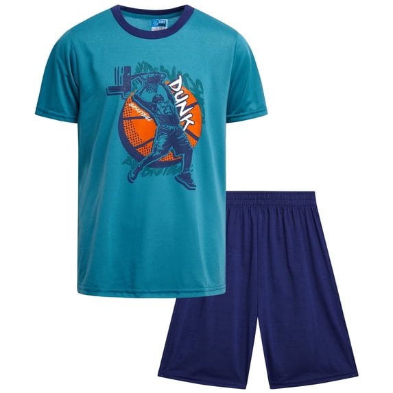 TUFF GUYS Boys Pajama Set Crewneck Boys Sleep Shirt and Pajama Shorts Sleepwear Set 2 Piece
