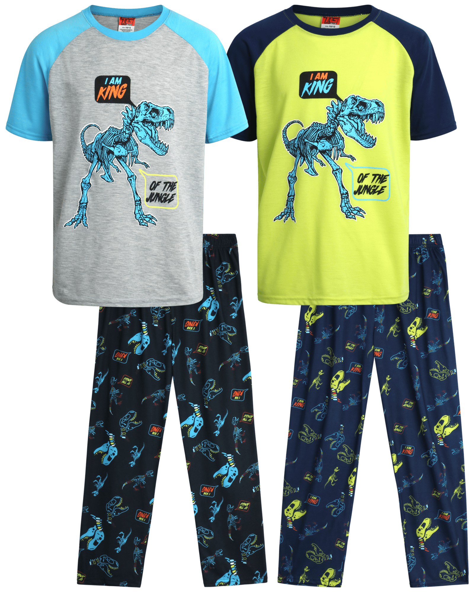 Tuff Guys Boys' Pajama Set - 4 Piece Sleep Shirt and Lounge Pants ...