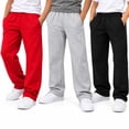 thumbnail image 1 of Tuff Guys Boys Sweatpants 3-Pack Performance Fleece Athletic Pull-On Pants for Boys, 1 of 7