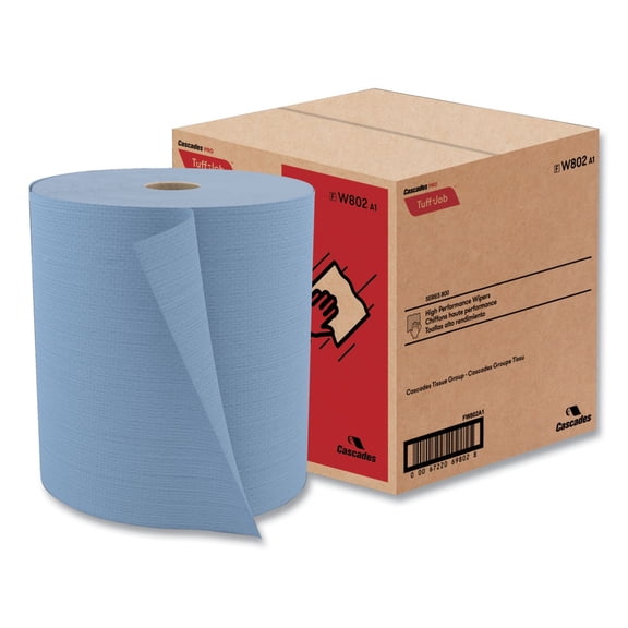 12 in. x 13 in. Tuff-Job Spunlace Towels Jumbo Roll - Blue (1 Roll/Carton)