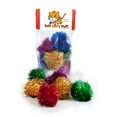 thumbnail image 1 of Tuff Kitty Puff Jumbo Sparkle Ball Cat Toy, 6 Pack, 1 of 9