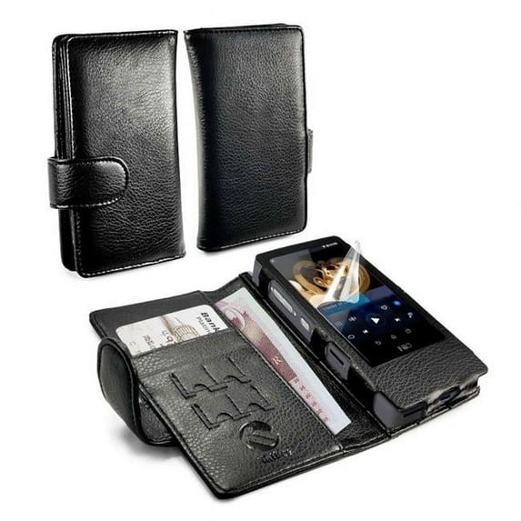 Tuff Luv B2-46 Wallet style Faux Leather Case Cover for FiiO X7 MP3 - Black
