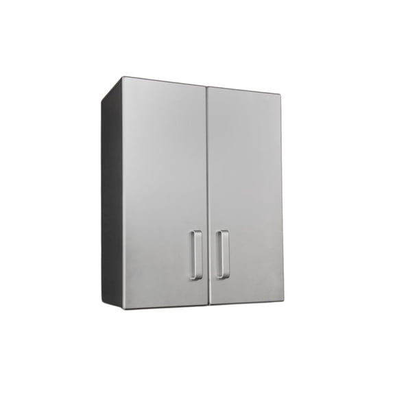 Tuff Stor 2-door Contemporary Wood Overhead Cabinet in Silver/Black