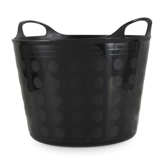 Tuff Stuff Products F7-BK Large 7 Gallon Plastic Flex Tub with Handles, Black