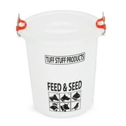 Tuff Stuff Products FS12 12 Gallon Seed and Animal Feed Heavy Duty Plastic Drum Bucket with Lock Lid for Dogs, Cats, Chickens, Cows, and Horses
