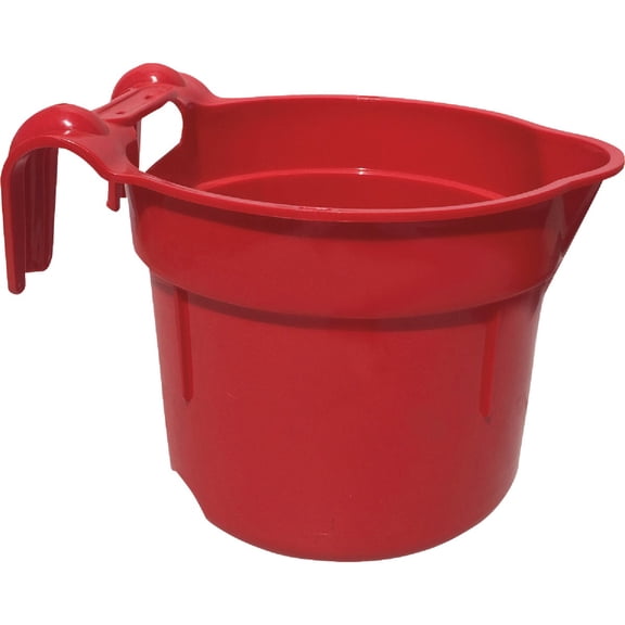 Tuff Stuff Products RDHRD 10 qt. Round Fence Hook Bucket, Red