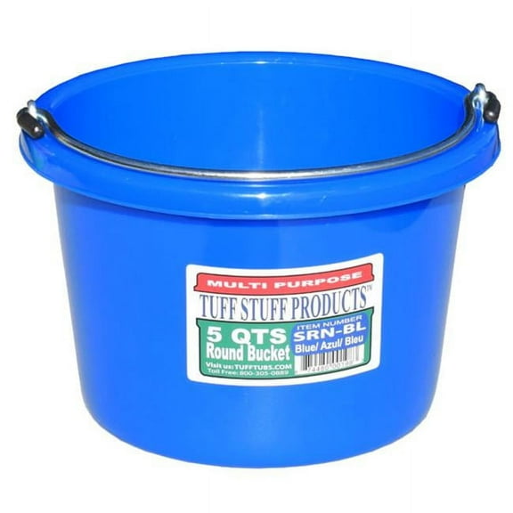 Tuff Stuff Products SRNBL 5 qt. Round Bucket, Blue