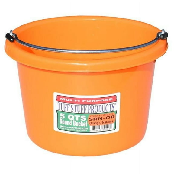 Tuff Stuff Products  5 qt. Round Bucket, Orange