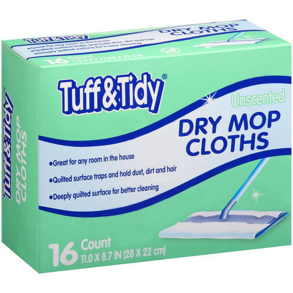 Tuff & Tidy Unscented Dry Mop Cloths, 16 ct