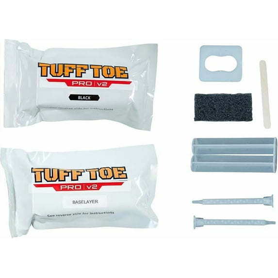 Tuff Toe Boot Protector V2 Adhesive Extra Strong Shoe Glue - Protectors Glue for Work Boots and Shoes - Waterproof, Heat Resistant Heavy Duty Protective Epoxy Layer and Shoe Kit, Brown