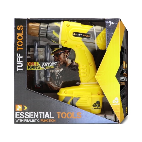 Tuff Tools Pretend Play Toy Power Drill w/ Realistic Functions