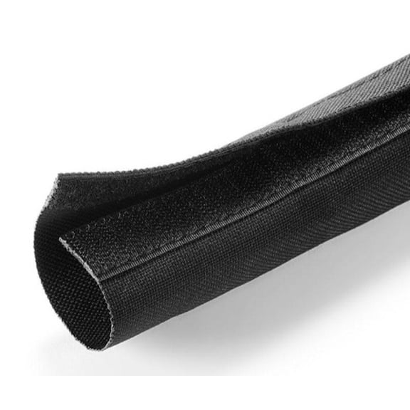 Tuff Weave Wrap - Heavy Duty Woven Hydraulic Hose Cable Sleeve, 4" Inside Diameter, 25' Long, Black