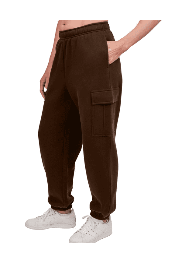 Women's Fleece Cargo Jogger Brown XL