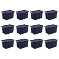 Tuff1 30 Gallon Plastic Storage Stackable Container Bins with Secure